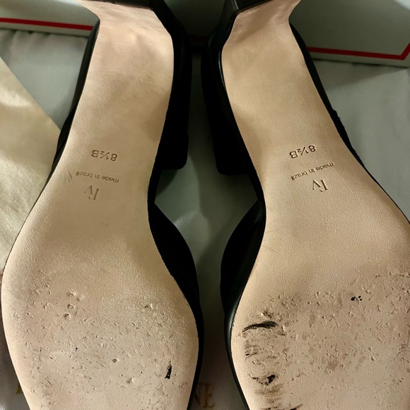 Black Satin-Trimmed Francis Valentine Heels with Dust Bag and Box - Picture 4 of 4